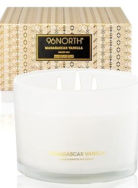 96NORTH Luxury Vanilla Soy Candles | Large 3 Wick Jar Can