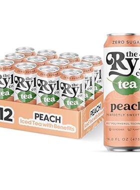 Ryl Iced Tea， Peach， Antioxidant Superblend， Zero Sugar，