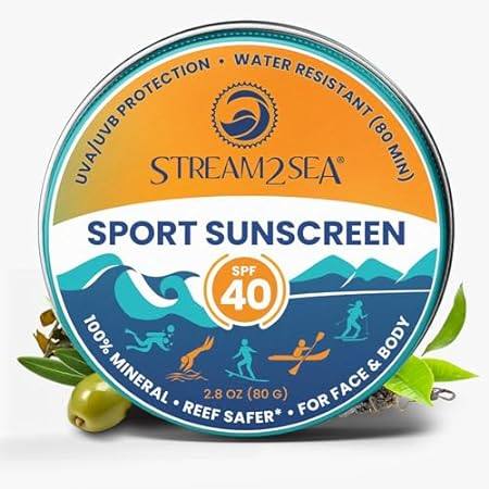 STREAM2SEA Sunscreen Balm in Tin， SPF40 Reef Safe Mineral