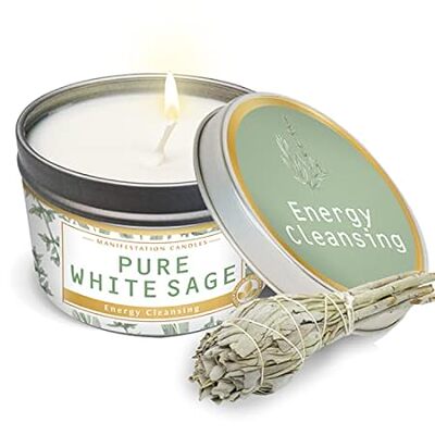 Manifestation Candle Long Lasting Pure White Sage Scented