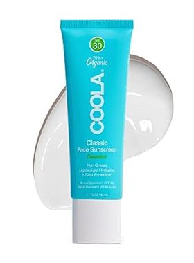 COOLA Organic Face Sunscreen SPF 30 Sunblock Lotion， Derm