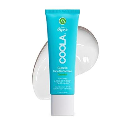COOLA Organic Face Sunscreen SPF 30 Sunblock Lotion， Derm