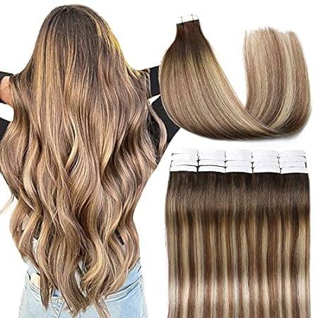VINBAO Tape In Hair Extensions Human Hair Blonde Hair Ext