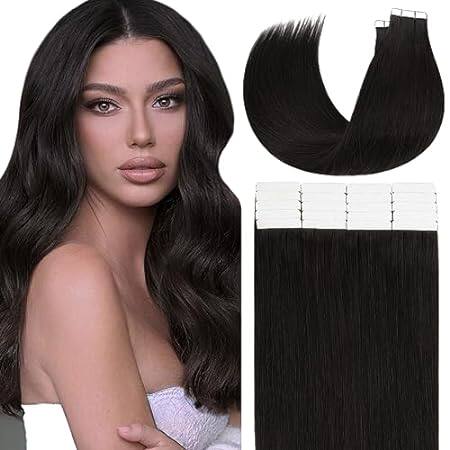 Loxxy Tape in Tuman Tair Extensions Natural Black Color #