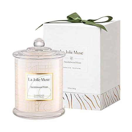 LA JOLIE MUSE Sandalwood Rose Scented Candles， Birthday G