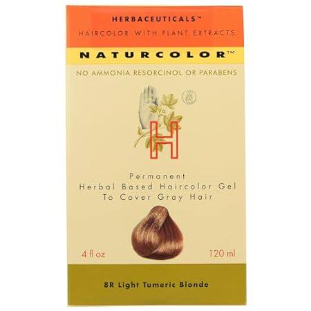 Haircolor Hair Dye - Light Turmeric Blonde， 4 Ounce (8R)