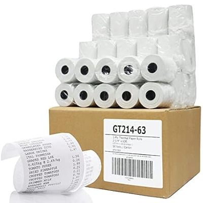 (50) Thermal Paper Rolls 2-1/4 X 63 Ingenico ICT 200 220