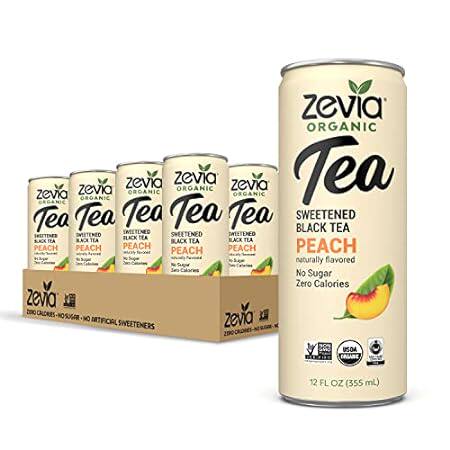 Zevia Organic Sugar Free Iced Tea， Black Tea Peach， 12 Ou