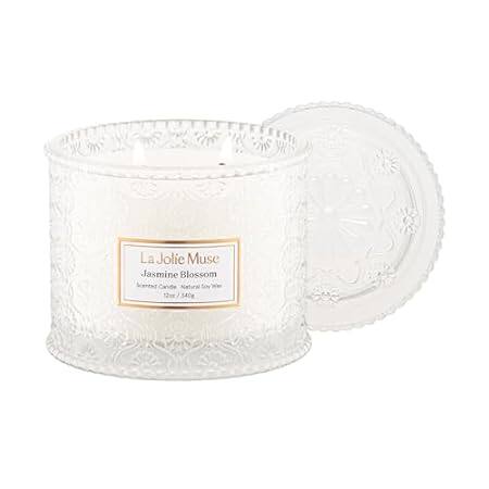 LA JOLIE MUSE Jasmine Candle， Candles for Home Scented， L