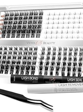 VEYESBEAUTY Individual Lash Clusters Kit Invisible Band C