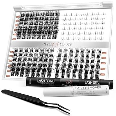 VEYESBEAUTY Individual Lash Clusters Kit Invisible Band C