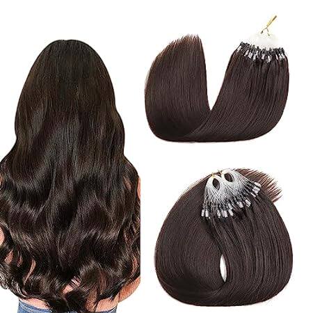 Sisily Micro loop Hair Extensions Human Hair， Dark Brown