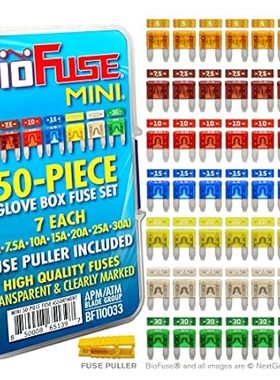BioFuse Mini APM ATM 50 Piece Automotive Car Fuse Assortm
