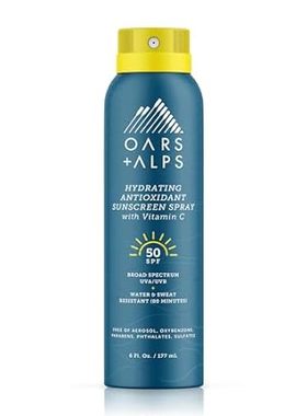 Oars + Alps Hydrating SPF 50 Sunscreen Spray， Infused wit