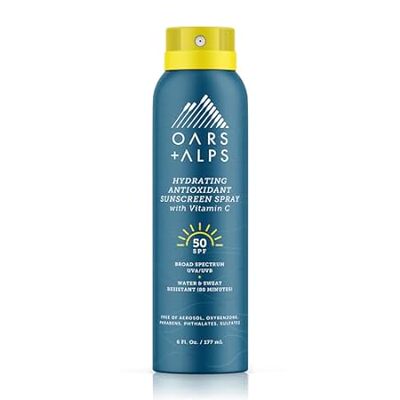 Oars + Alps Hydrating SPF 50 Sunscreen Spray， Infused wit