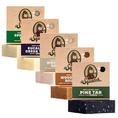 Dr. Squatch All Natural Bar Soap for Men， 5 Bar Variety P