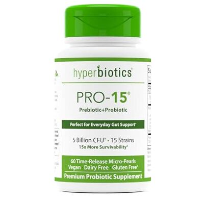 Hyperbiotics Pro 15 Vegan Probiotic Supplement | Time Rel
