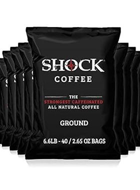 Shock Coffee Ground Stay Fresher Packs. The Strongest Caf