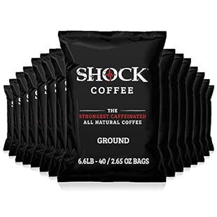 Shock Coffee Ground Stay Fresher Packs. The Strongest Caf