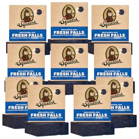 Dr. Squatch Men's Bar Soap - 10-Pack Fresh Falls - All Na