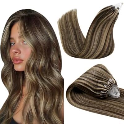 Hetto Micro Loop Hair Extensions Real Human Hair Brown Hi