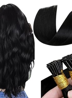 LaaVoo Itip Human Hair Extensions Black I Tips Hair Exten