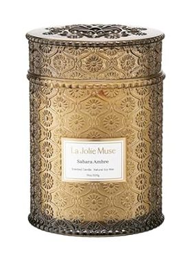 LA JOLIE MUSE Amber Candle， Scented Candle Gifts for Men&