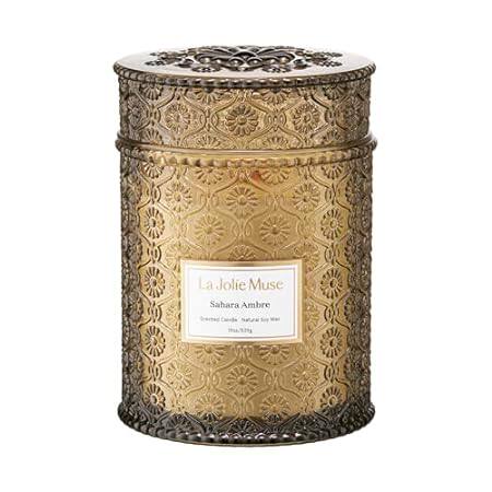 LA JOLIE MUSE Amber Candle， Scented Candle Gifts for Men&