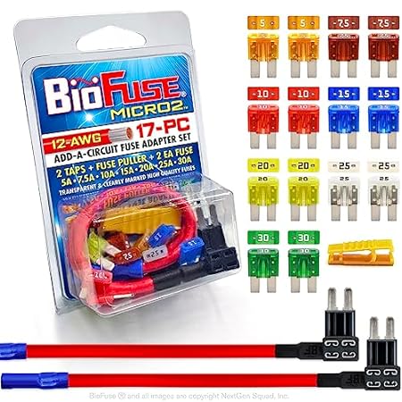 BioFuse 12 AWG Micro2 APT ATR 17 Piece Automotive Car Fus