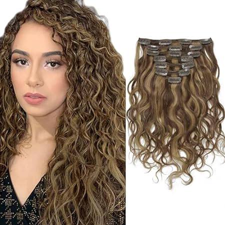 Caliee Curly Clip in Hair Extensions 20Inch Natural Wave