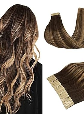 DOORES Hair Extensions Tape in Human Hair Balayage Chocol