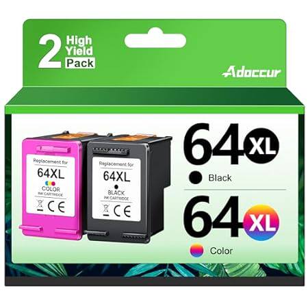 64XL Ink Cartridge Combo Pack Replacement for HP Ink 64 H