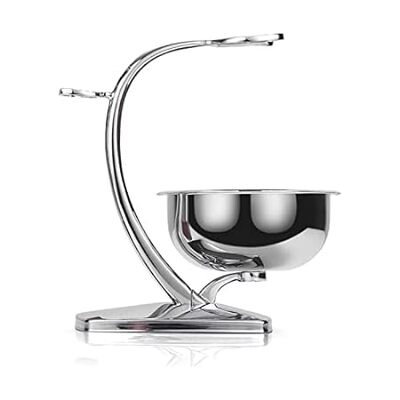 GRUTTI Shaving Brush Razor Stand with Soap Bowl， Safety M
