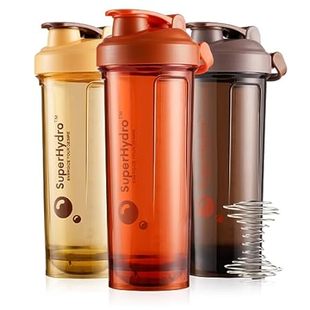 Super Hydro Protein Shaker Bottle [3 PACK] - 28 Oz. BPA-F