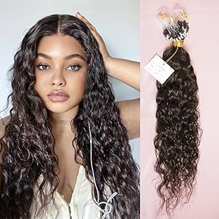Invisible Micro Link Human hair extensions wet loose wave