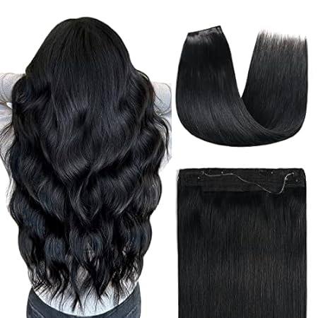YILITE Wire Hair Extensions Human Hair， 100% Remy Human H