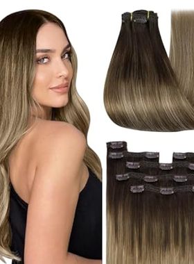 [For Wedding] YoungSee Clip in Human Hair Extension Brown