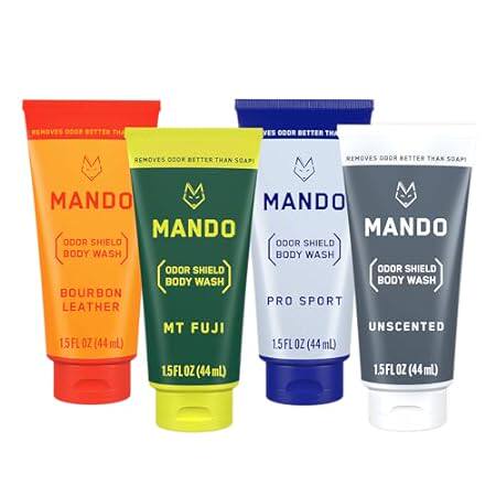 Mando Mini Body Wash - 24 Hour Odor Control - Removes Odo