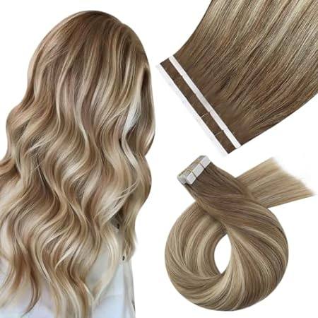 Moresoo Tape in Human Hair Extensions Balayage Hair Exten