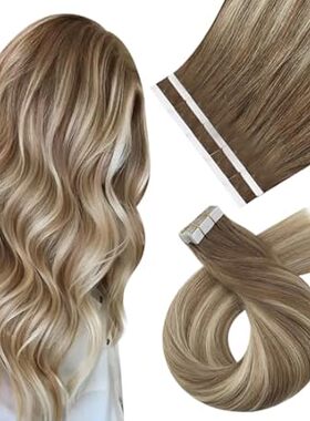 Moresoo Tape in Human Hair Extensions Balayage Hair Exten