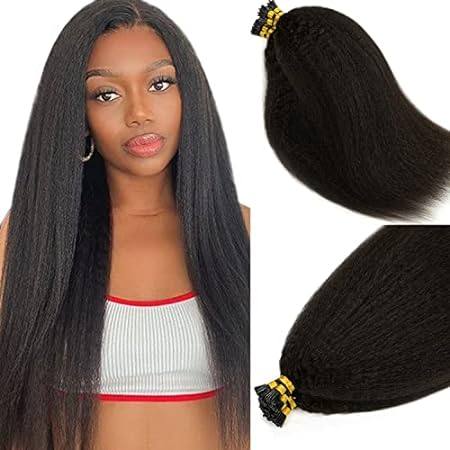 Caliee Itip Human Hair Extensions Kinky Straight 22 Inch