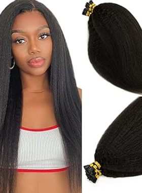 Caliee Itip Human Hair Extensions Kinky Straight 22 Inch