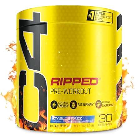 Cellucor C4 Ripped Pre Workout Powder ICY Blue Razz | Cre