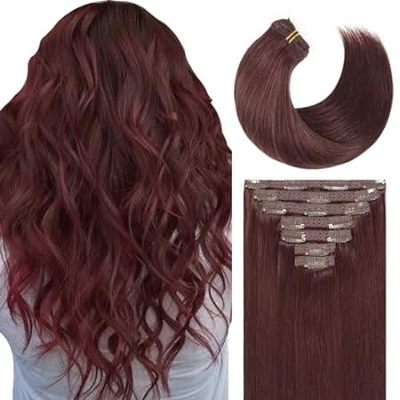 Lacer Hair Clip in Hair Extensions Human Hair 18 Inch 7Pc