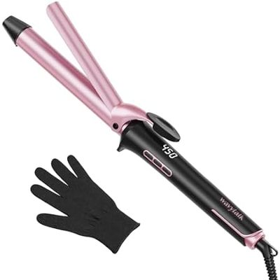Wavytalk 1 Inch Curling Iron， Curling Wand with Ceramic C