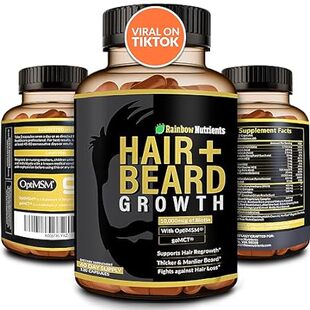 Hair + Beard Growth Vitamins for Men | Biotin 10,000mcg,