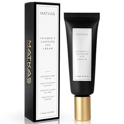 MATKAS Korean Vitamin C Eye Cream for Dark Circles and Pu