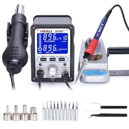 YIHUA 995D+ 2 in 1 Hot Air Rework and Soldering Iron Stat