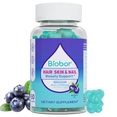 Hair Skin and Nails Vitamins Gummies，5200 mcg Biotin Vega