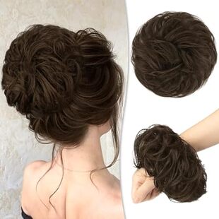 RUWISS Messy Bun Hair Piece Human Hair Messy Rose Bun Hai